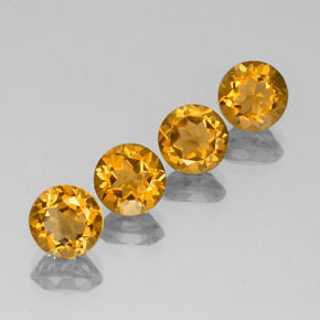 Gemas de citrino oro natural de  ct, corte redondo, VVS-VS