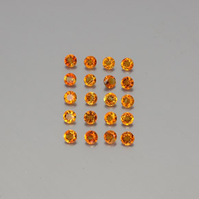 Gemas de citrino naranja natural de  ct, corte redondo, VVS-VS