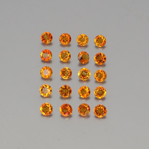 Gemas de citrino naranja natural de  ct, corte redondo, VVS-VS