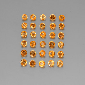 Gemas de citrino naranja natural de  ct, corte redondo, VVS-VS