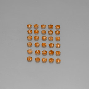 Gemas de citrino naranja natural de  ct, corte redondo, VVS-VS