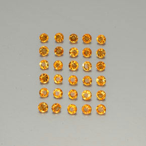 Gemas de citrino naranja natural de  ct, corte redondo, VVS-VS
