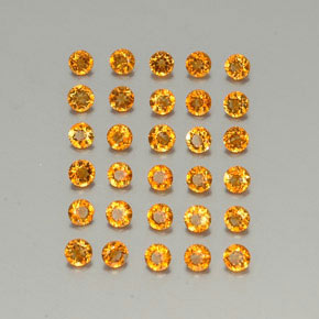 Gemas de citrino naranja natural de  ct, corte redondo, VVS-VS