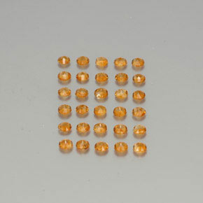 Gemas de citrino naranja natural de  ct, corte redondo, VVS-VS