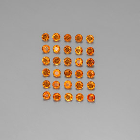 Gemas de citrino naranja natural de  ct, corte redondo, VS-SI
