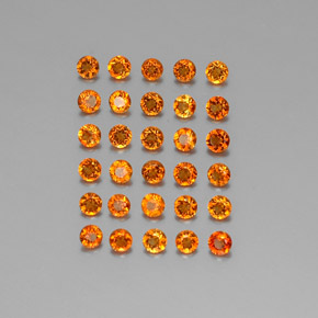 Gemas de citrino naranja natural de  ct, corte redondo, VS-SI