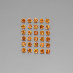 Gemas de Citrino Naranja amarillo natural de  ct, Corte Redondo, VVS-VS