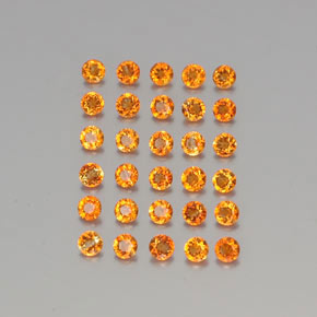Gemas de citrino naranja natural de  ct, corte redondo, VVS-VS