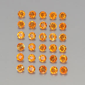 Gemas de citrino naranja natural de  ct, corte redondo, VVS-VS