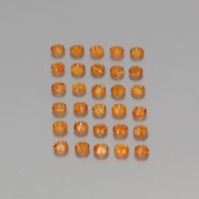 Gemas de citrino naranja natural de  ct, corte redondo, VVS-VS