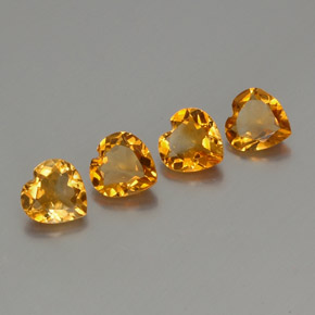 Gemas de citrino dorado natural de 3,95 ct, forma de corazón, VS