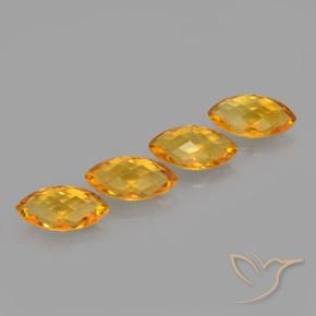 Gemas de Citrino Dorado naranja intenso natural de 4.43 ct, Marquesa, VVS-VS
