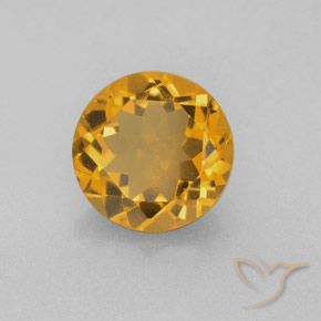 Citrino Dorado naranja natural de 4.49 ct, Redondo, VS