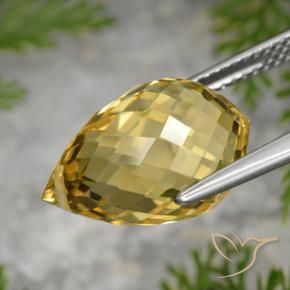 Citrino Dorado medio natural de 8.48 ct, Corte Briolette, VVS