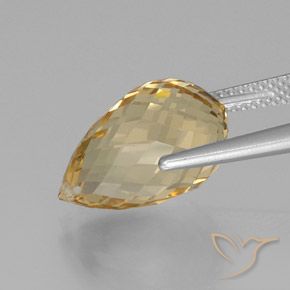 Citrino Naranja dorado natural de 8.79 ct, Corte Briolette, VVS
