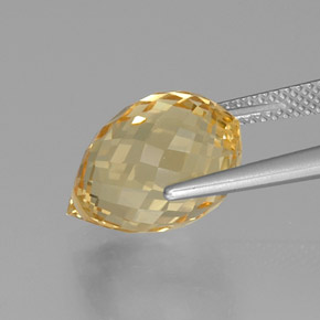 Citrino Naranja dorado natural de 8.86 ct, Corte Briolette, VVS
