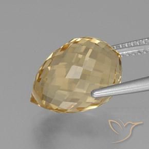 Citrino Naranja dorado natural de 9.20 ct, Corte Briolette, VVS