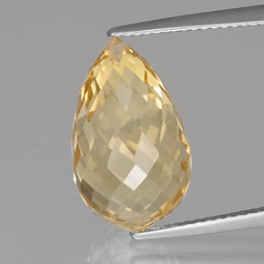 Citrino dorado natural de 9,84 ct, briolette, VVS