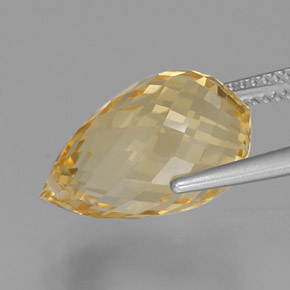 Citrino dorado natural de 9,84 ct, briolette, VVS