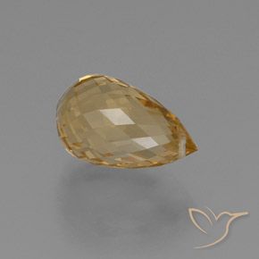 Citrino Dorado claro natural de 8.18 ct, Corte Briolette, VVS