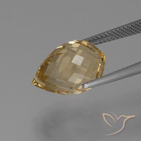 Citrino Naranja dorado natural de 7.86 ct, Corte Briolette, VS