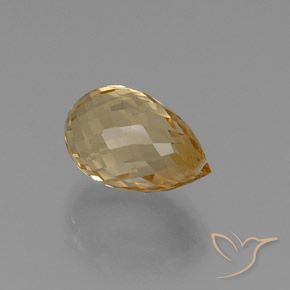 Citrino Dorado claro natural de 7.80 ct, Corte Briolette, VVS