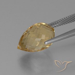 Citrino Naranja dorado natural de 8.29 ct, Corte Briolette, VVS