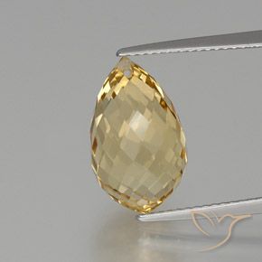 Citrino Dorado claro natural de 8.00 ct, Corte Briolette, VVS-VS