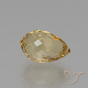 Citrino Dorado claro natural de 8.00 ct, Corte Briolette, VVS-VS