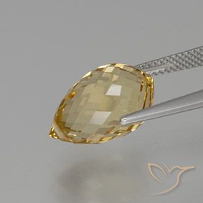 Citrino Dorado claro natural de 8.00 ct, Corte Briolette, VVS-VS