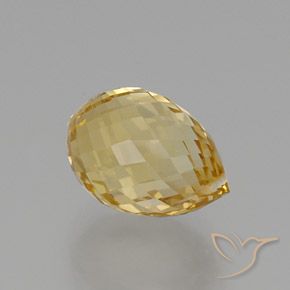 Citrino Dorado claro natural de 7.78 ct, Corte Briolette, VVS
