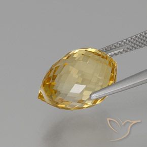 Citrino Dorado claro natural de 7.78 ct, Corte Briolette, VVS