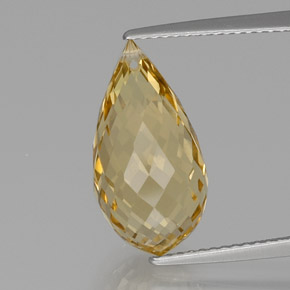 Citrino dorado claro natural de 7,24 ct, briolette, VVS