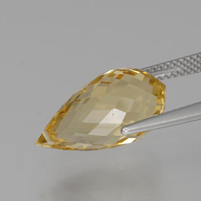 Citrino dorado claro natural de 7,24 ct, briolette, VVS