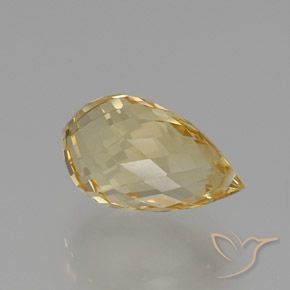 Citrino Dorado claro natural de 7.77 ct, Corte Briolette, VVS