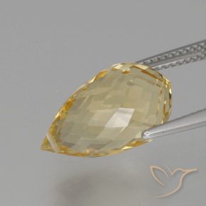 Citrino Dorado claro natural de 7.77 ct, Corte Briolette, VVS