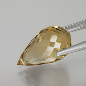 Citrino dorado natural de 6,52 ct, briolette, VVS