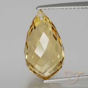 6.85ct Natural Naranja dorado Citrino, Corte Briolette, VVS-VS
