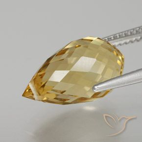 Citrino Naranja dorado natural de 6.85 ct, Corte Briolette, VVS-VS