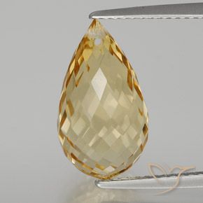 6.56ct Natural Oro Citrino, Corte Briolette, VVS