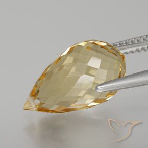Citrino Oro natural de 6.56 ct, Corte Briolette, VVS