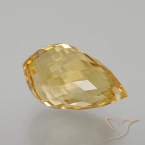 Citrino Dorado claro medio natural de 6.82 ct, Corte Briolette, VVS
