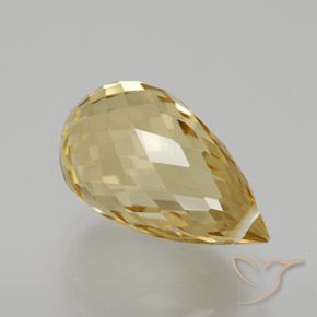 Citrino Dorado natural de 6.91 ct, Corte Briolette, VVS-VS