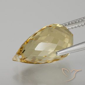 Citrino Dorado natural de 6.91 ct, Corte Briolette, VVS-VS