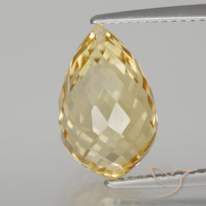 6.70ct Natural Dorado claro Citrino, Corte Briolette, VVS