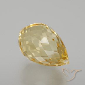 Citrino Dorado claro natural de 6.70 ct, Corte Briolette, VVS