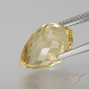 Citrino Dorado claro natural de 6.70 ct, Corte Briolette, VVS