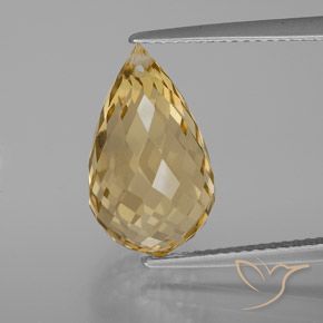 7.33ct Natural Dorado Citrino, Corte Briolette, VVS