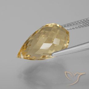 Citrino Dorado natural de 7.33 ct, Corte Briolette, VVS