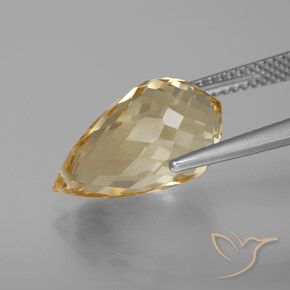 Citrino Dorado natural de 7.22 ct, Corte Briolette, VVS